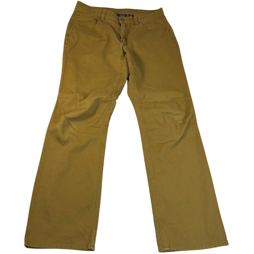 Marmot Mens 34 Corduroy Outdoor Pants Brown Articulated Knee Straight
